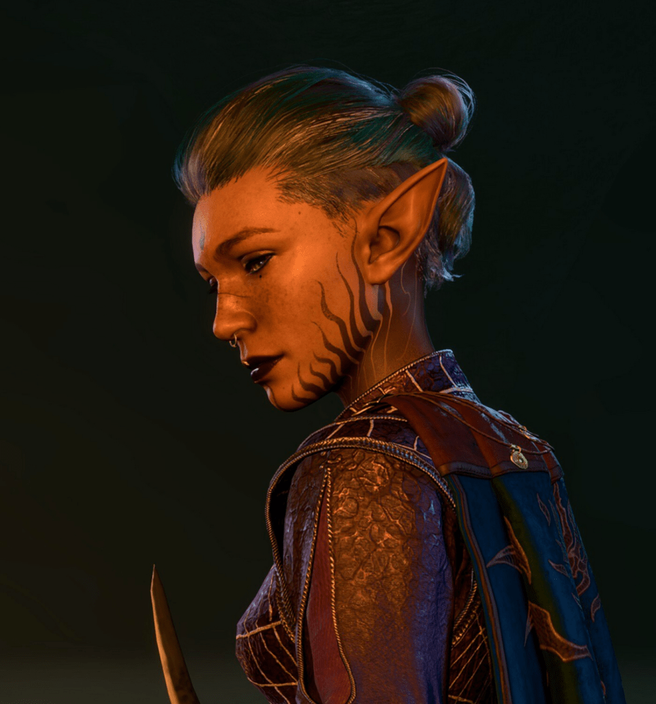 Screenshot from the game Baldur's Gate 3, used as reference for the painting