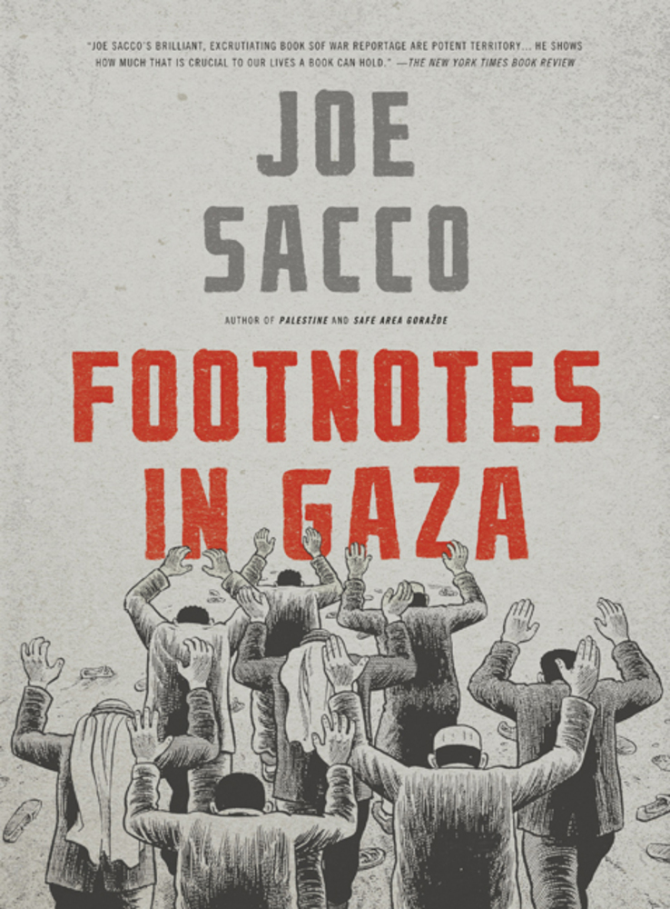 An image of the book cover for Footnotes in Gaza by Joe Sacco